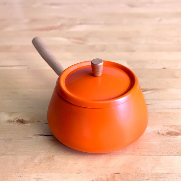 Vintage Classic Danish MCM Fondue Pot Orange - Picture 1 of 6